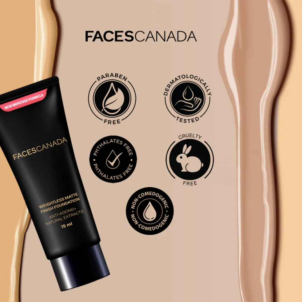 Faces Canada Weightless Matte Finish Foundation - Medium Natural 022 - Distacart