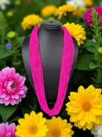 Thumbnail for Inhanns Rangsaaz 20-Layer Luxe Long Beaded Only Necklace - Pink Only Necklace - Distacart