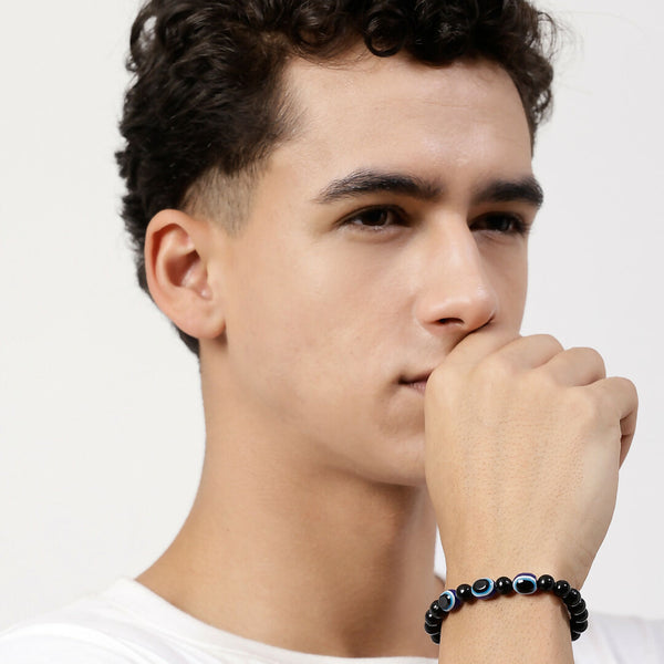 NVR Men & Women Evil Eye Men & Women Black Thread Bracelet - Distacart