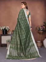 Thumbnail for Aastha Fashion Mehndi Linen Weaving Saree - Distacart