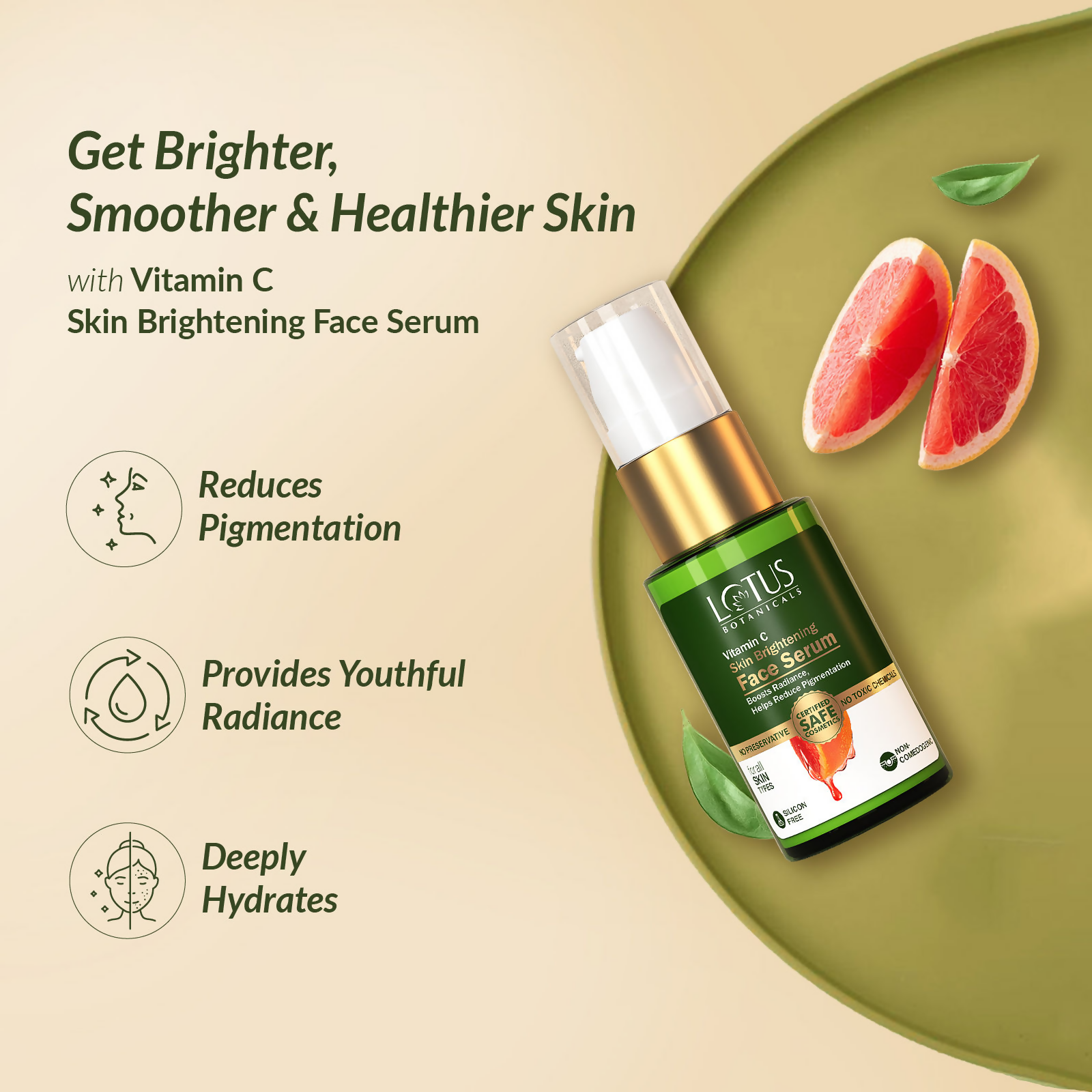 Lotus Botanicals Vitamin C Skin Brightening Face Serum - Distacart