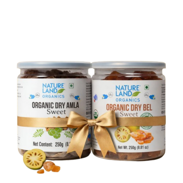 Nature Land Organics Dry Amla sweet+Dry Bel Murabba Candy - Distacart
