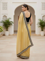 Thumbnail for Joban Fashion Yellow Soft twill Net Party Wear Sarees - Distacart