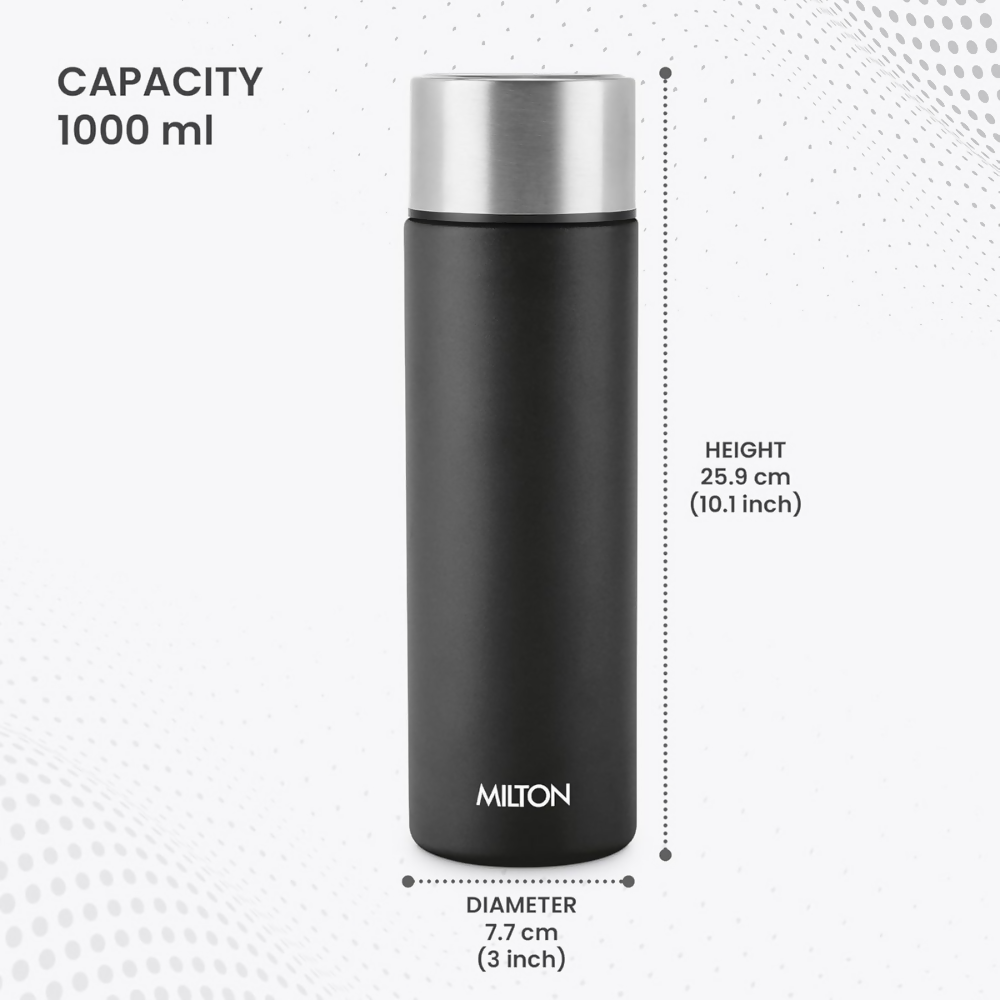 Milton Glide 1000 Stainless Steel Water Bottle - Black - Dista