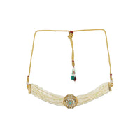 Thumbnail for Pearl and Kundan Choker with Intricate Flower Design (White) - Ruby Raang - Distacart