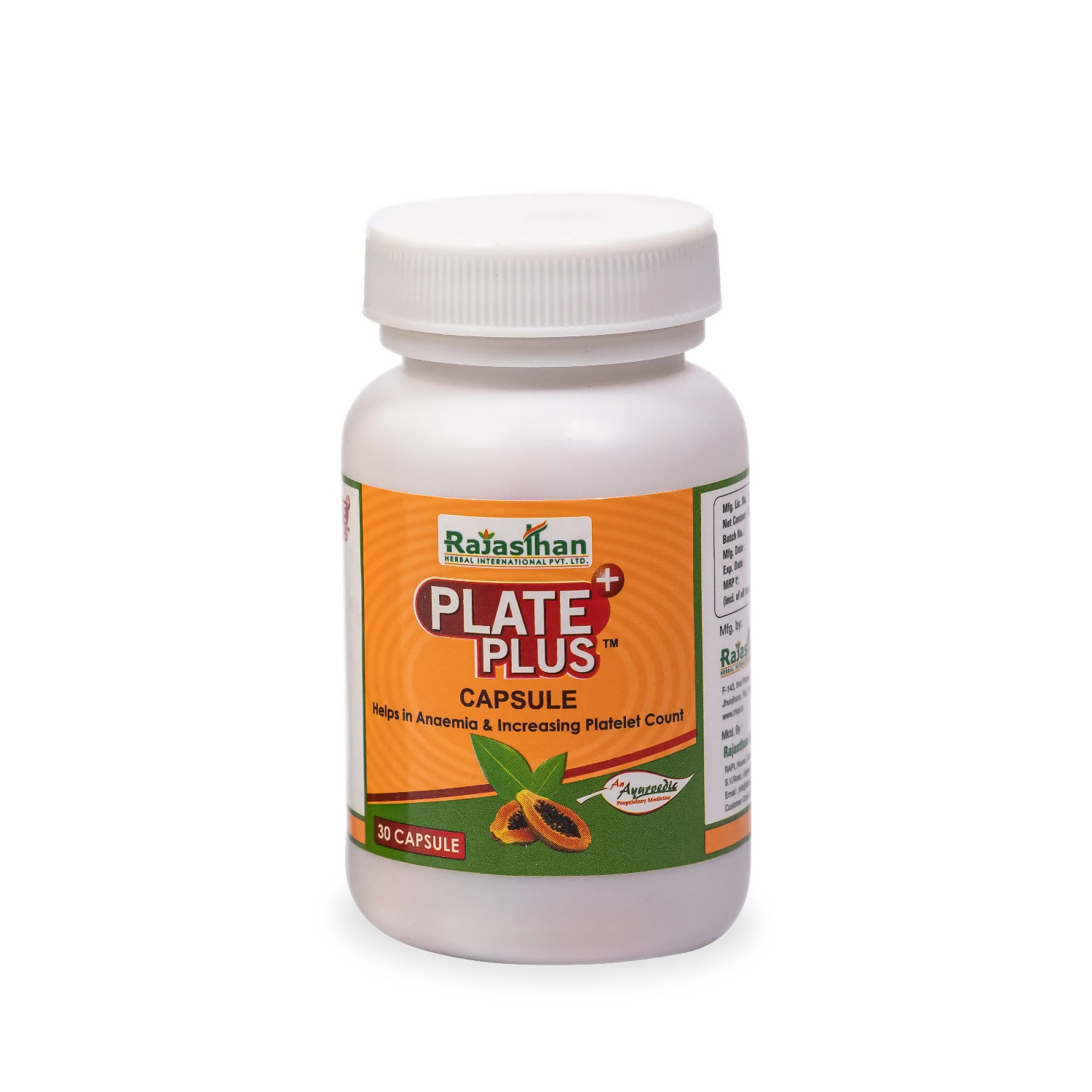 Rajasthan Herbals Plate Plus Capsules - Distacart