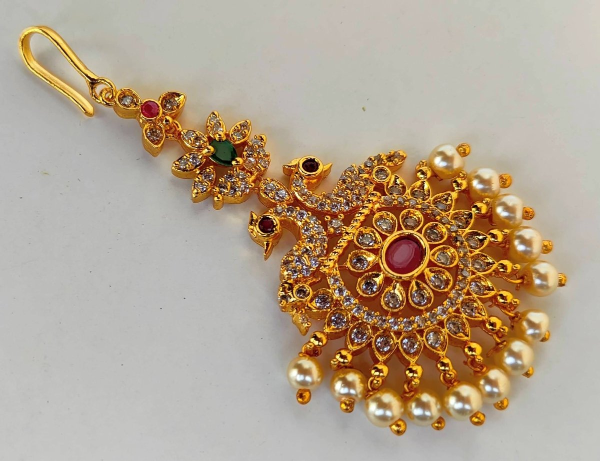 AD Peacock Bridal Maang Tikka - Distacart