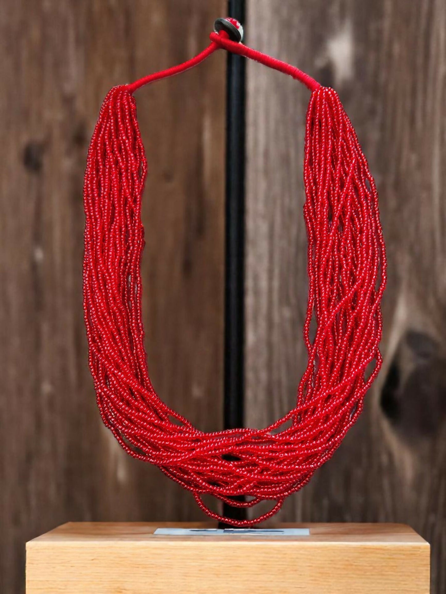 Inhanns Handmade Beaded Multilayer Necklace, 20 Layers - Red - Distacart