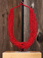 Thumbnail for Inhanns Handmade Beaded Multilayer Necklace, 20 Layers - Red - Distacart