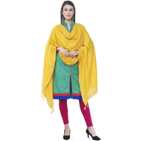 Thumbnail for A R SILK Lemon Color Golden border Cotton Dupattas and Chunnis