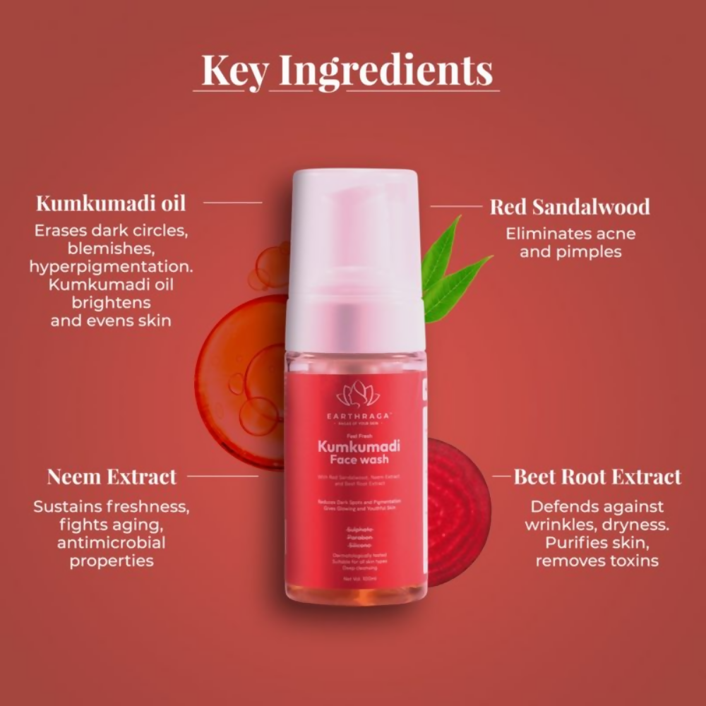 Earthraga Kumkumadi Foaming Face Wash - Distacart
