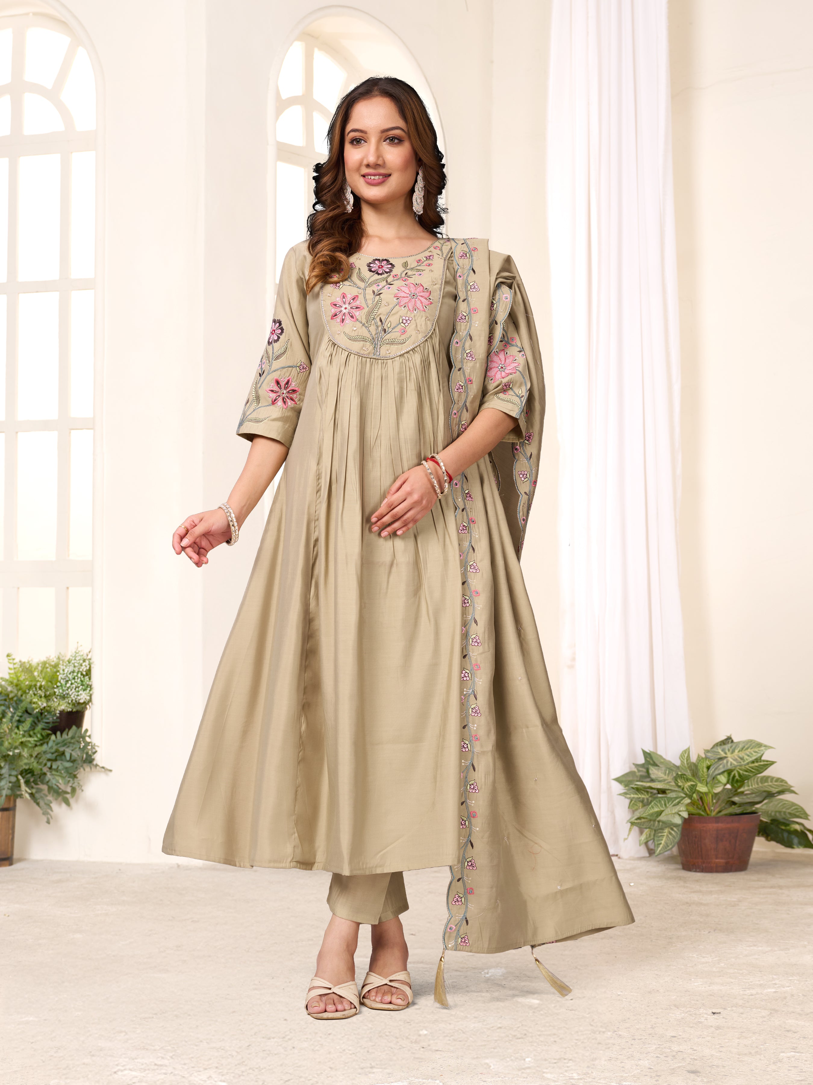 Pramukh Fab Pista Color Viscose Roman Silk Kurta Set - Distacart