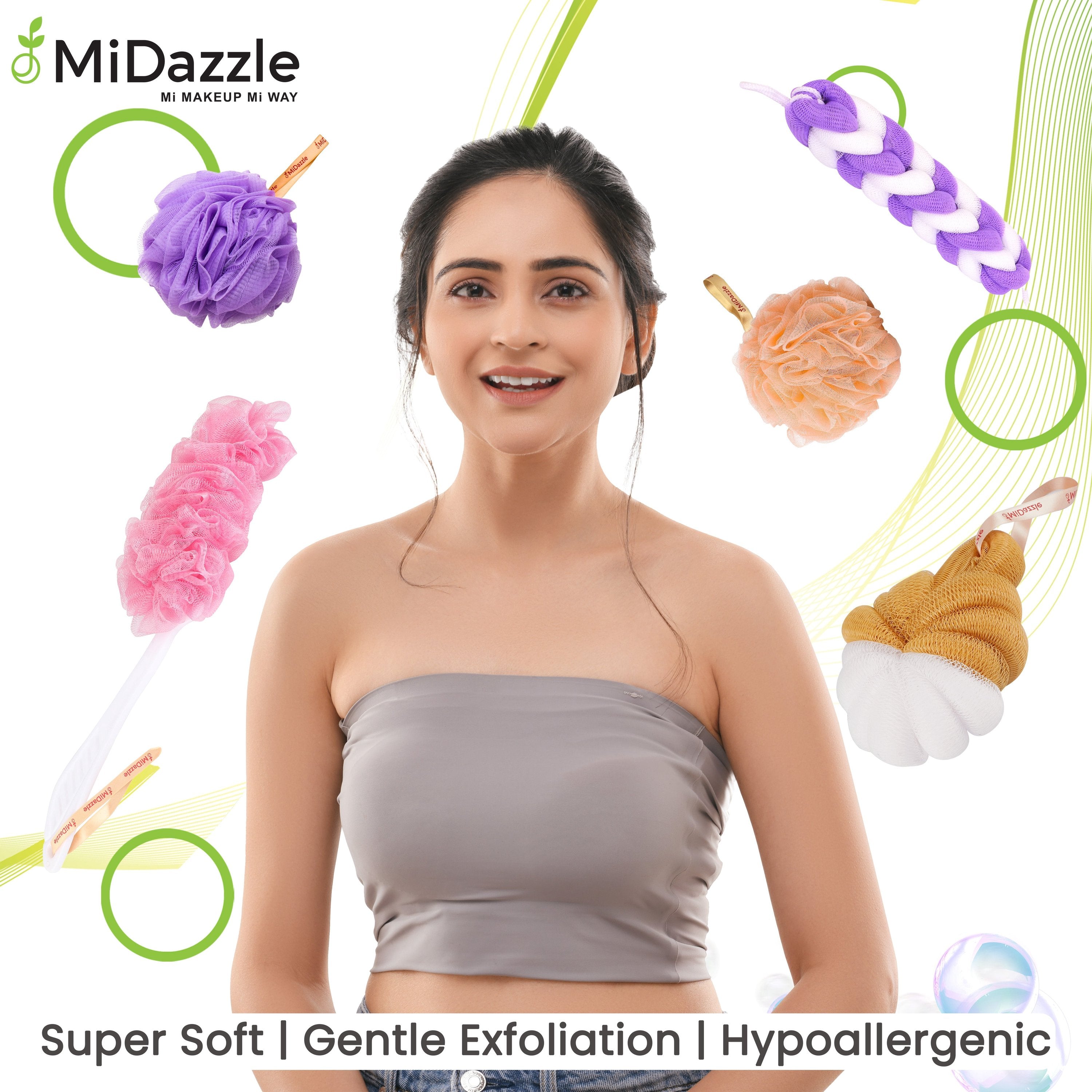MiDazzle Handle Loofah MINL6004 - Distacart