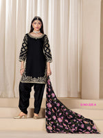 Thumbnail for Anaita Black Premium Embroidered Roman Silk Salwar Suit - Distacart