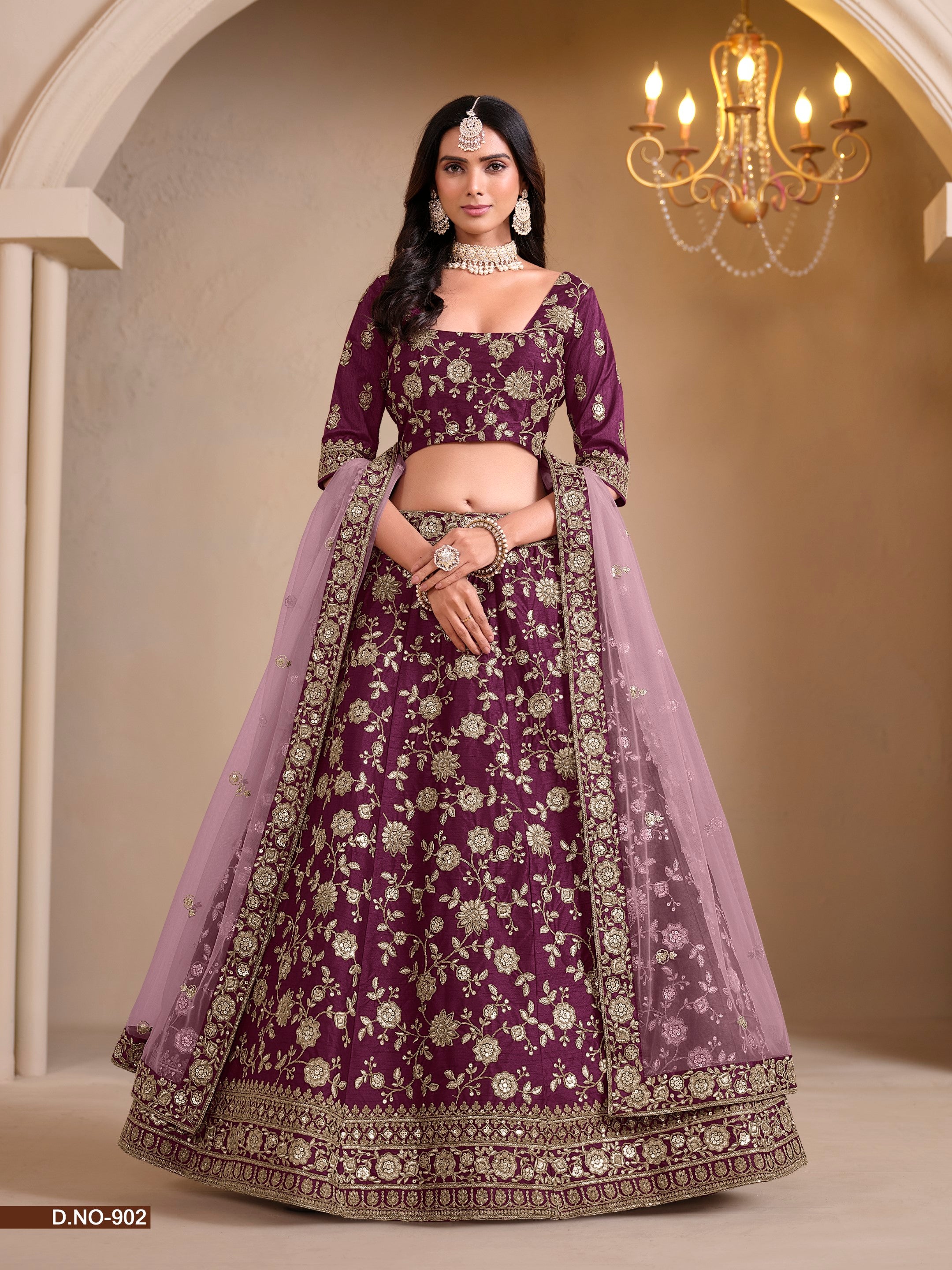 Anaita Maroon Art Silk Designer Lehenga With Blouse - Distacart