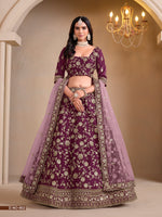 Thumbnail for Anaita Maroon Art Silk Designer Lehenga With Blouse - Distacart