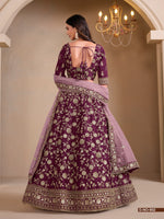 Thumbnail for Anaita Maroon Art Silk Designer Lehenga With Blouse - Distacart