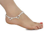Thumbnail for AanyaCentric Silver Plated White Metal Payal Indian Traditional Ethnic Fashion Imitation Jewellery Foot Chain - Distacart