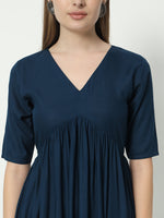 Thumbnail for Fab Fashion Alia Cut Peacock Blue Pure Cotton V Neck Top+Pant