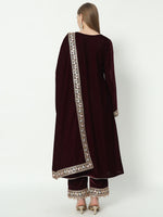 Thumbnail for Fab Fashion Wine Velvet Lace Suit Full Set