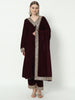 Fab Fashion Wine Velvet Lace Suit Full Set - Distacart