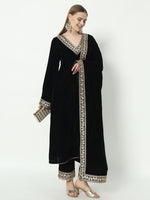 Thumbnail for Fab Fashion Black Velvet Lace Suit Full Set