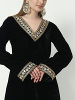 Thumbnail for Fab Fashion Black Velvet Lace Suit Full Set