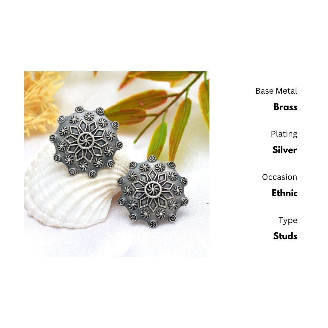 New Stylish Oxidized Gold-Polished Gold Studs Earrings for Womens by House of Ree - Distacart