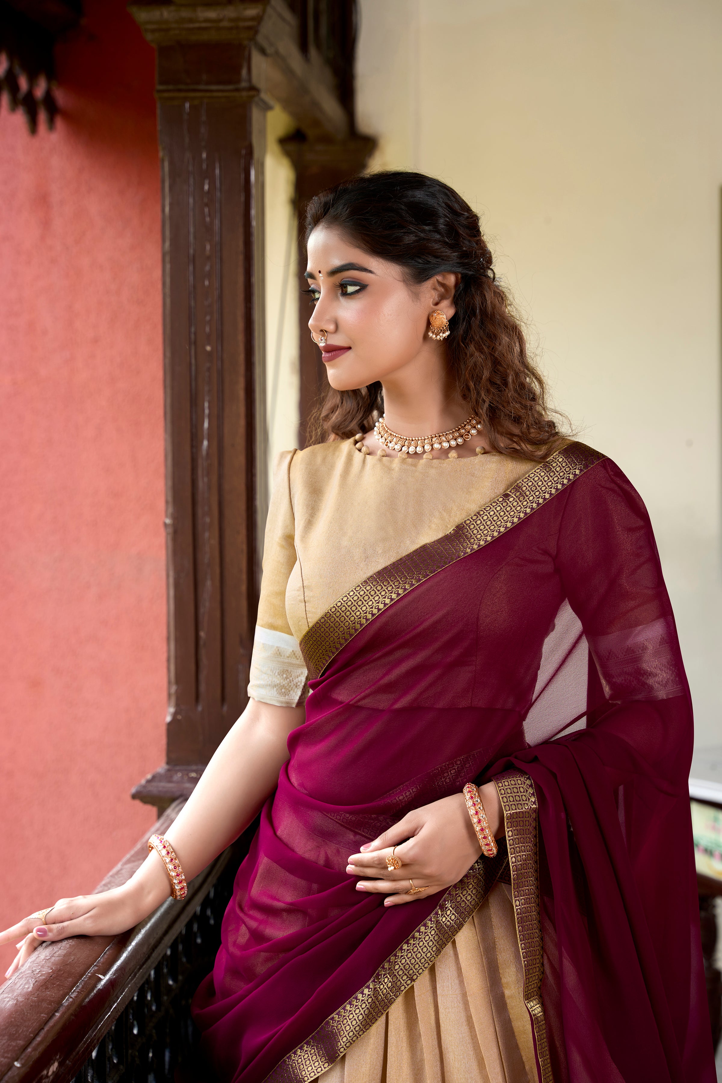 Lorenvalley Cream Kanchipuram Zari Weaving Work Lehenga Choli - Distacart