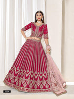 Thumbnail for Anaita Red Heavy Embroidered Art Silk Designer Lehenga Choli - Distacart
