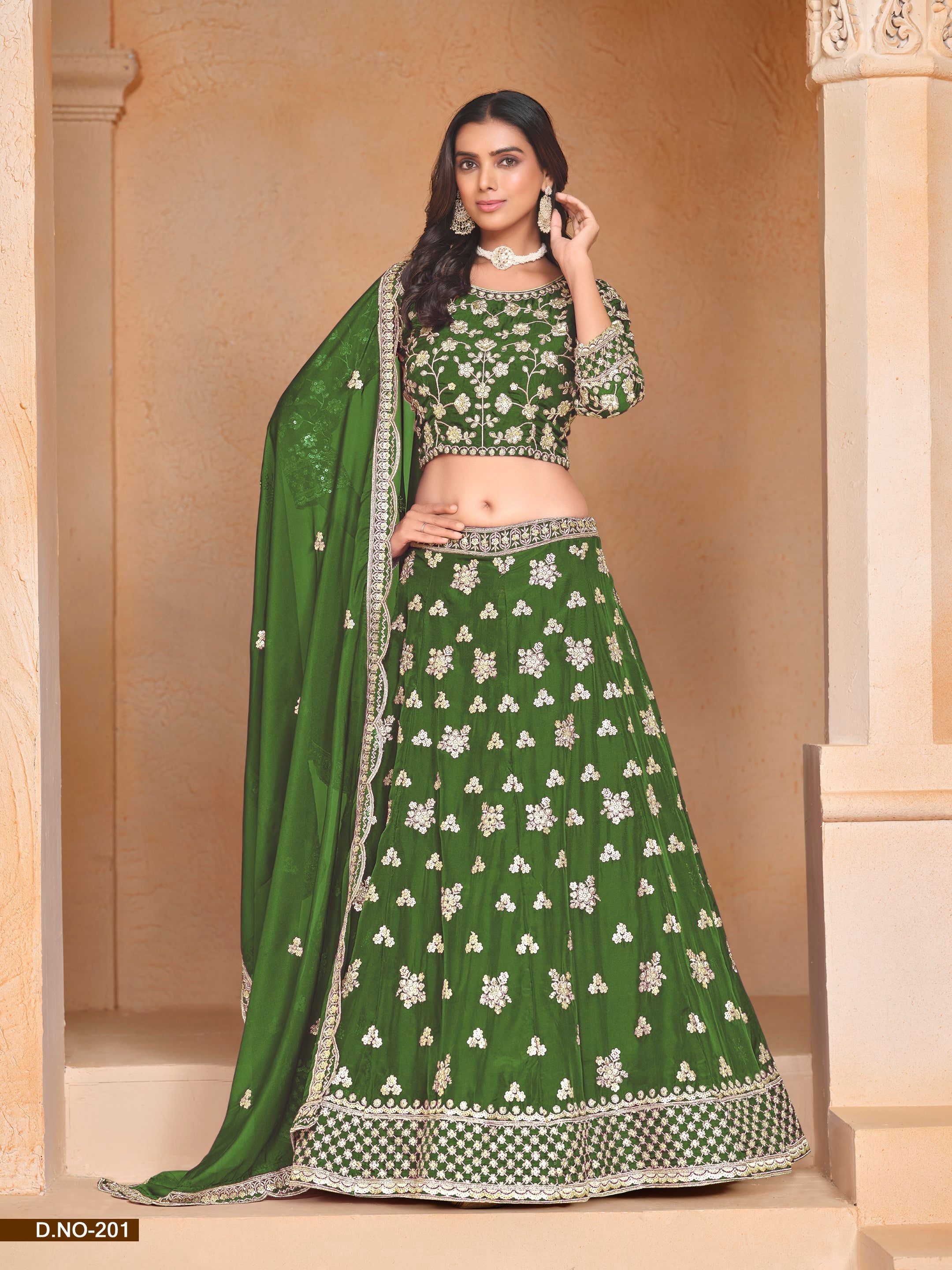 Anaita Green Embroidered Heavy Organza Designer Lehenga With Blouse - Distacart