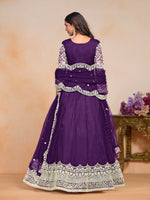 Thumbnail for Anaita Purple Embroidered Net Anarkali Suit - Distacart