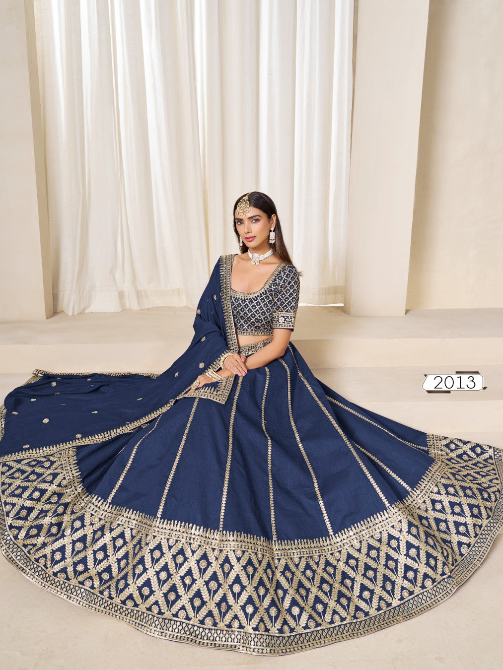 Anaita Navy Embroidered Art Silk Designer Lehenga Choli - Distacart