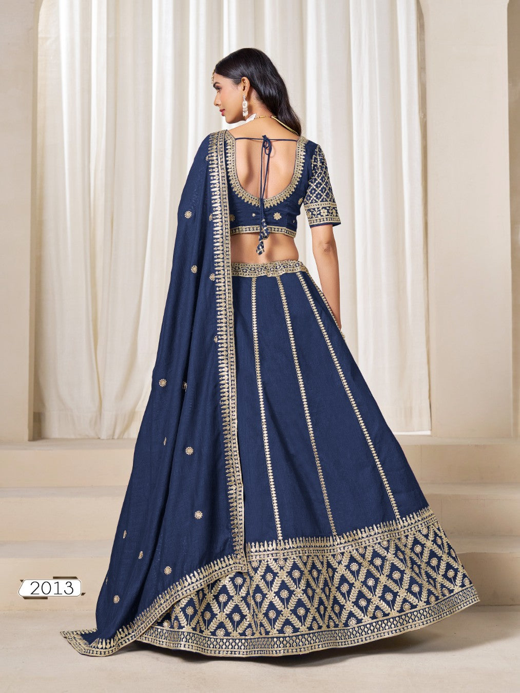 Anaita Navy Embroidered Art Silk Designer Lehenga Choli - Distacart
