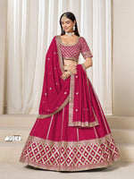 Thumbnail for Anaita Red Embroidered Art Silk Designer Lehenga Choli - Distacart