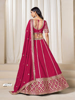 Thumbnail for Anaita Red Embroidered Art Silk Designer Lehenga Choli - Distacart
