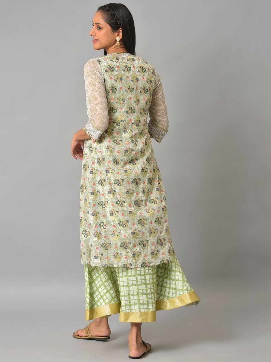 AURELIA Checked Layered Ethnic Dress