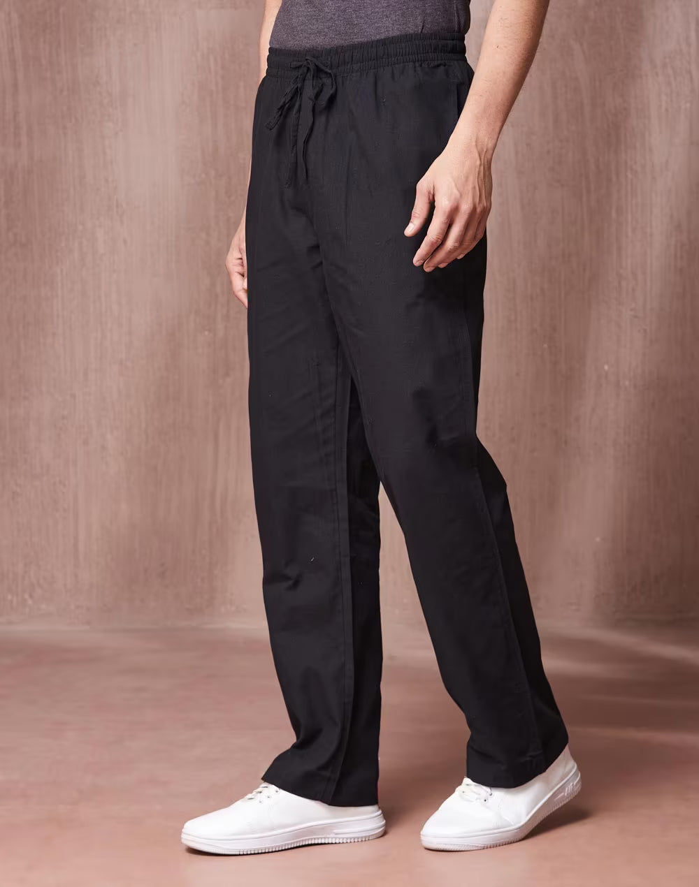 Fabmade White Black Combo Men Linen Pajama - Distacart