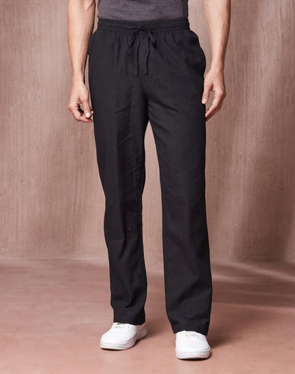 Fabmade White Black Combo Men Linen Pajama - Distacart