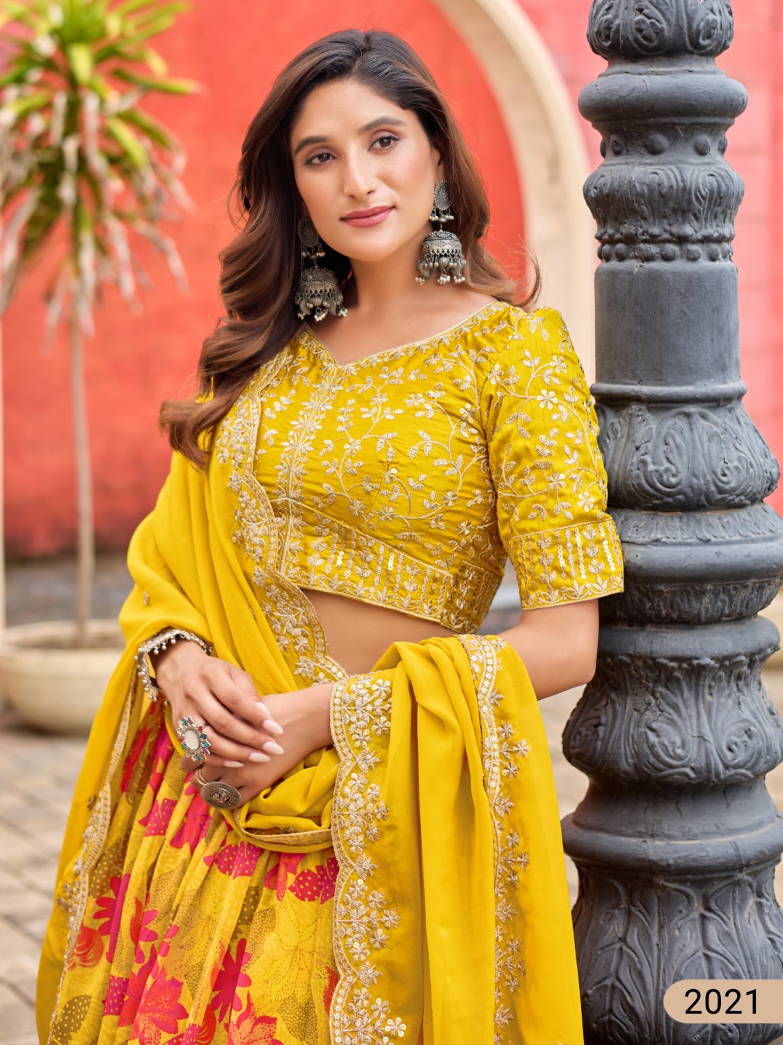 Anaita Yellow Art Silk Lehenga Choli With Tabby Silk Print - Distacart