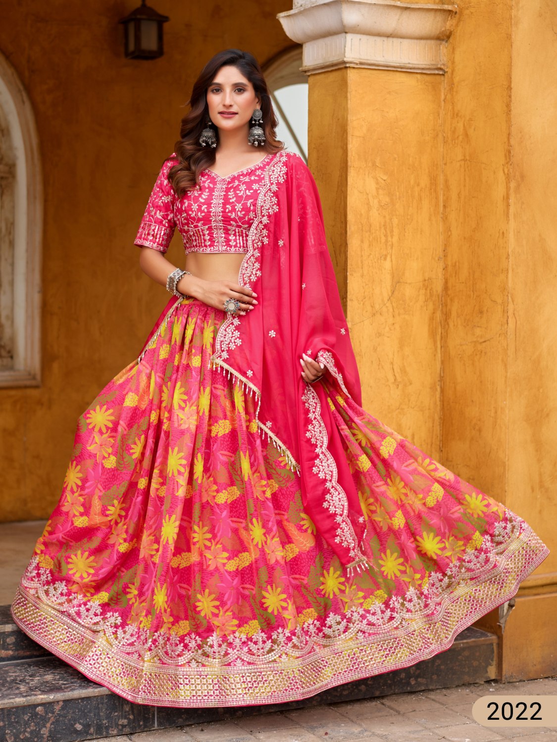 Anaita Magenta Art Silk Lehenga Choli With Tabby Silk Print - Distacart