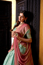 Thumbnail for Lorenvalley Fashion Skyblue Dupion Silk Zari Weaving Work Lehenga Choli with Dupatta