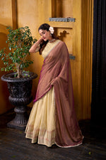Thumbnail for Evanik Traditional Yellow Dupion Silk With Zari Weaving Work Fully Stitched Lehenga Choli - Distacart