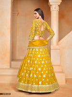 Thumbnail for Anaita Yellow Embroidered Heavy Organza Designer Lehenga With Blouse - Distacart