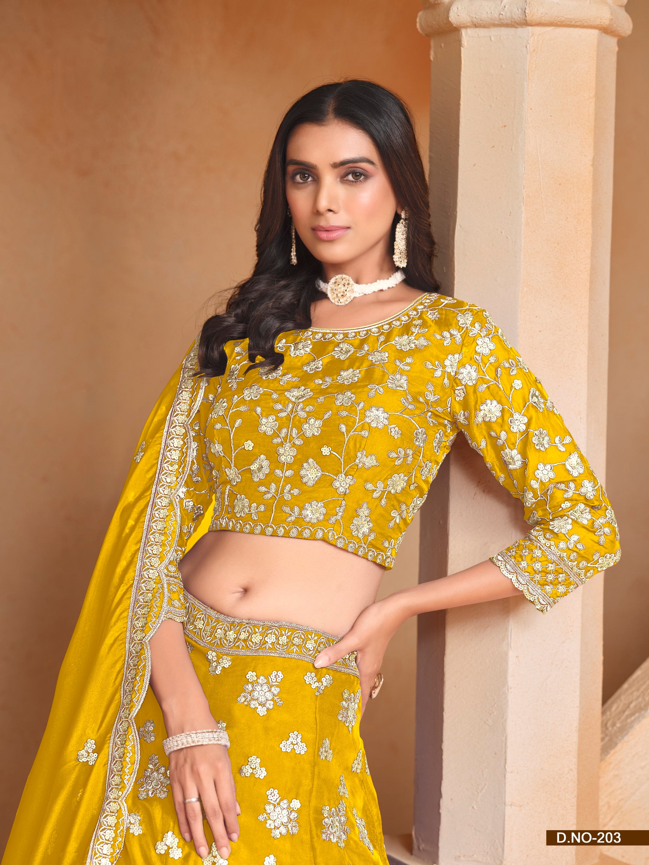 Anaita Yellow Embroidered Heavy Organza Designer Lehenga With Blouse - Distacart