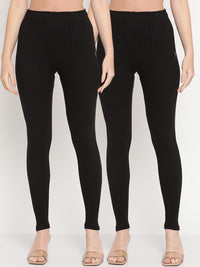 Thumbnail for TAG 7 Pack of 2 Black Ankle Length Leggings
