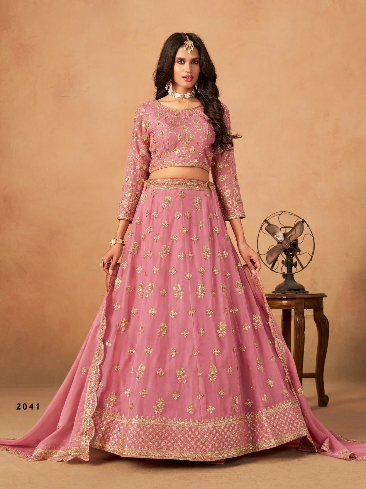 Anaita Pink Organza Lehenga Choli With Heavy Embroidery Work - Distacart