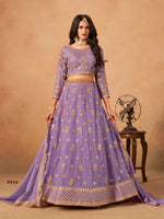 Thumbnail for Anaita Lavender Organza Lehenga Choli With Heavy Embroidery Work - Distacart