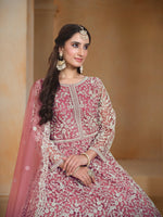 Thumbnail for Anaita Pink Embroidered Net Anarkali Suit - Distacart
