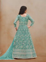 Thumbnail for Anaita Sea Green Embroidered Net Anarkali Suit - Distacart